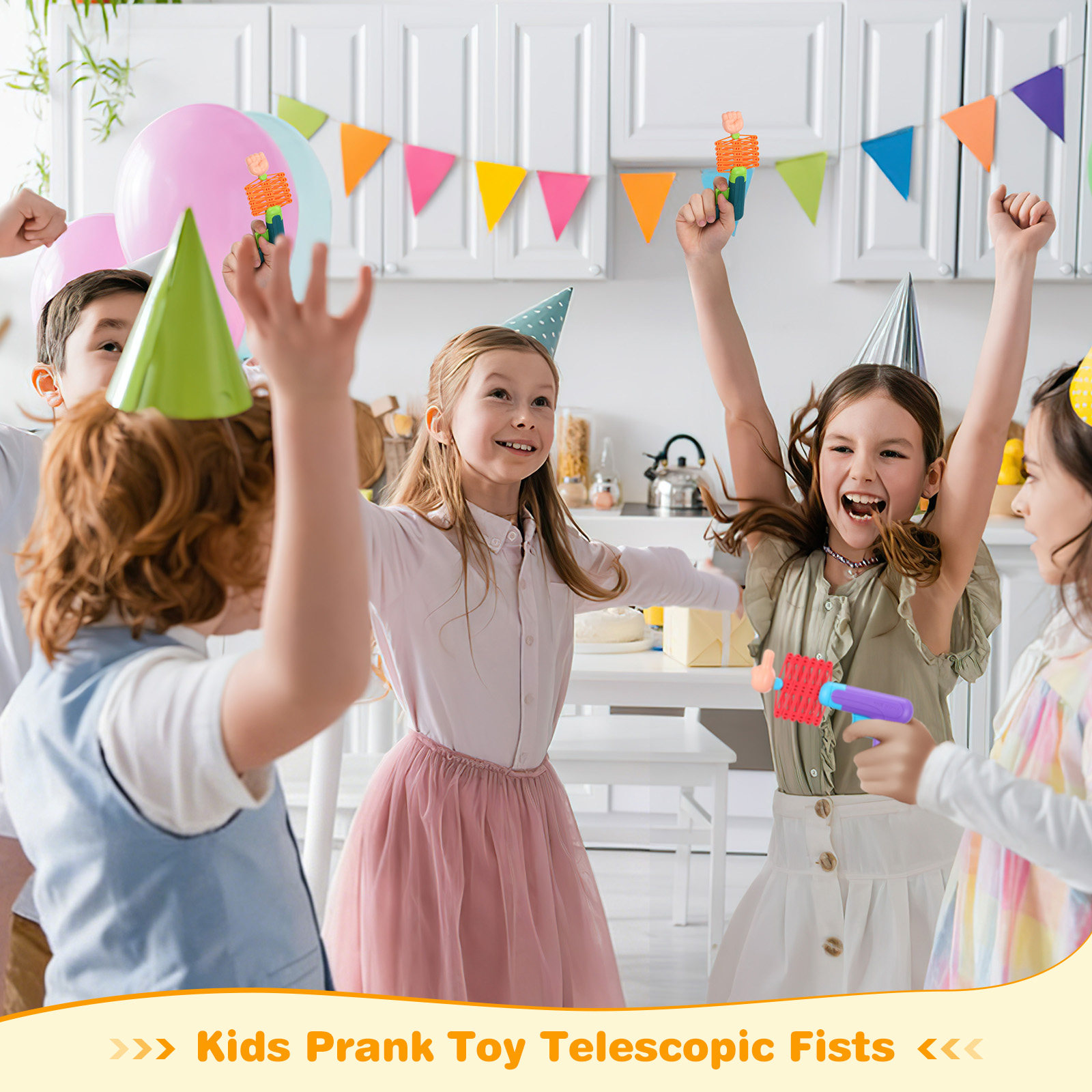 Party Games Indoor - 2Pcs Telescopic Spring Fists Creative Prank