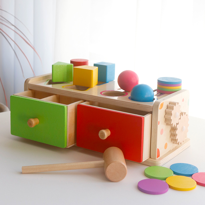 Party Games Kids Indoor - Montessori Wooden Sorting Stacking Toy for
