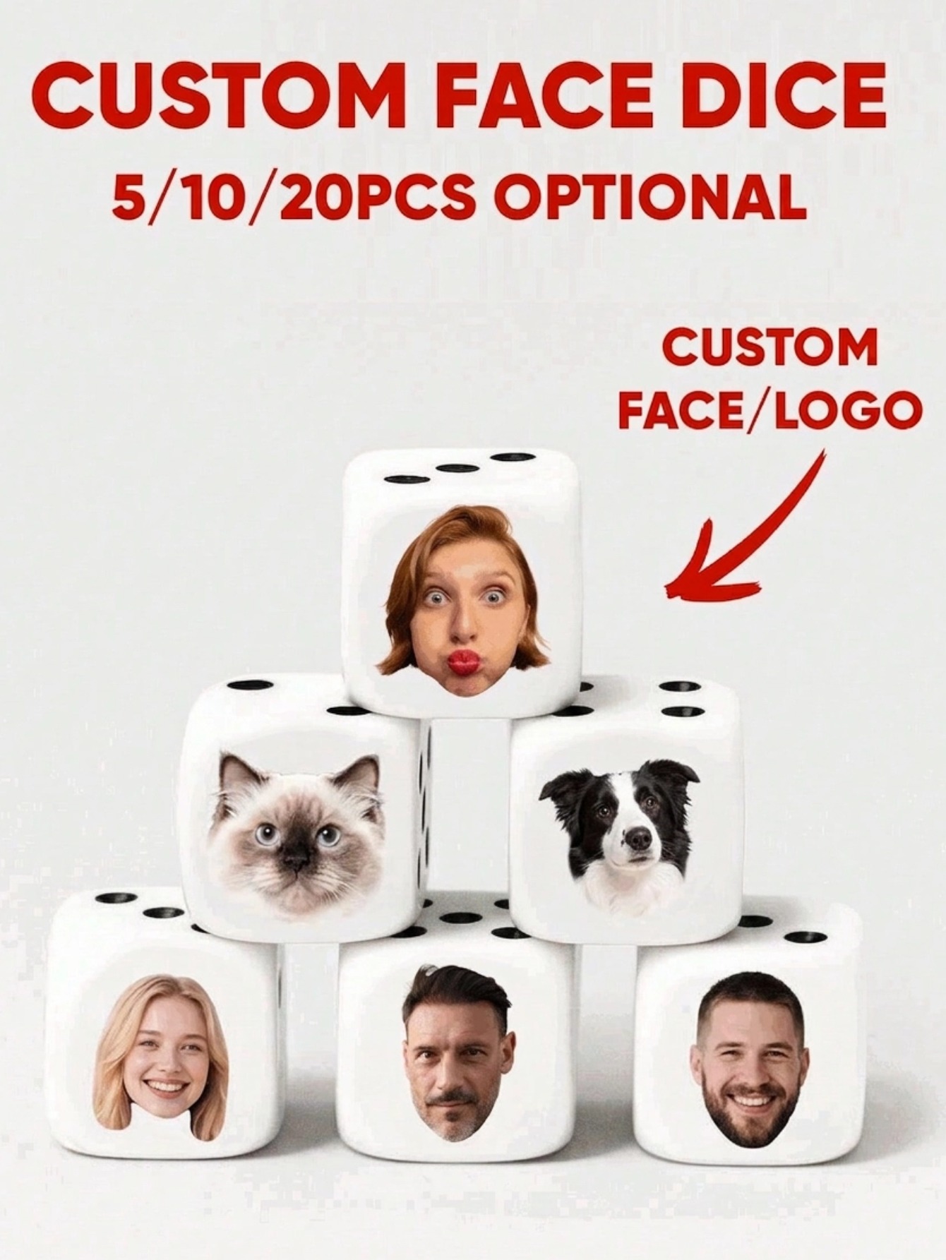 Custom Face Dice Personalized  - Party Games Easter のレビューと価格