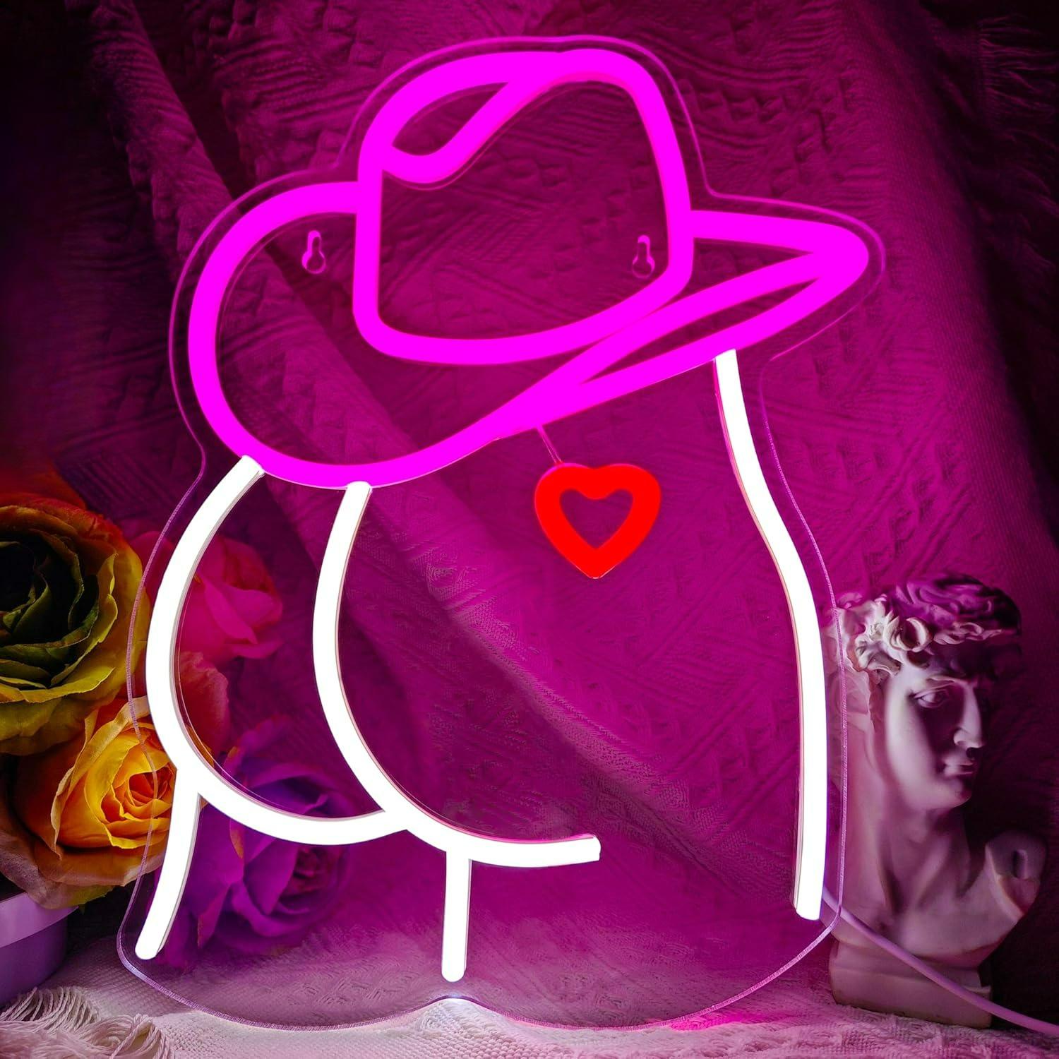 Cowgirl Neon Sign Dimmable LED - Party Games Girls のレビューと価格