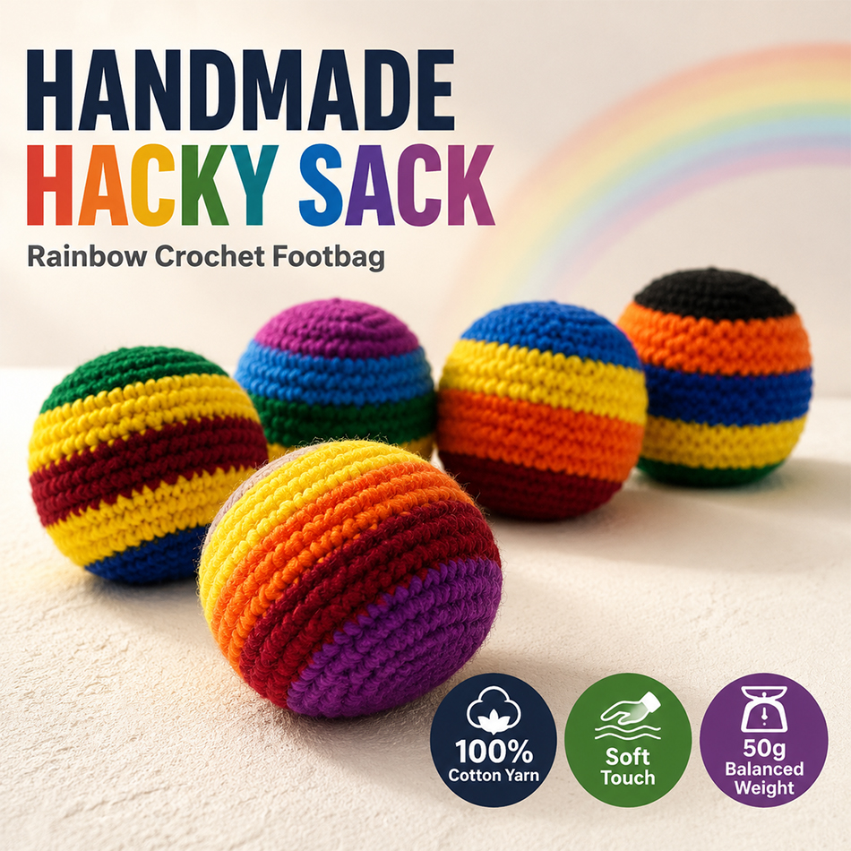 Hacky Sack Rainbow Striped Han - Party Games Good のレビューと価格