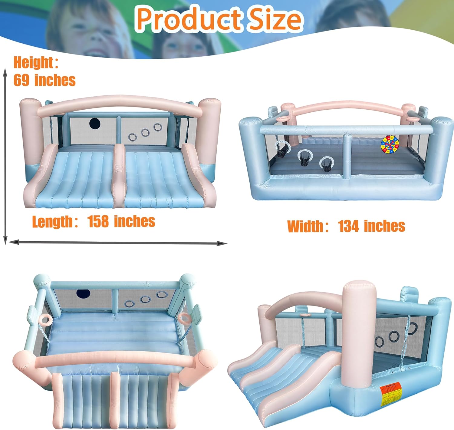 Large 8-in-1 Inflatable Bounce - Party Games Indoor のレビューと価格