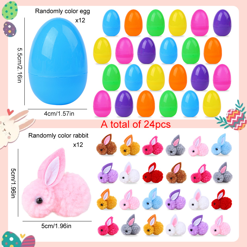 24Pcs Cute Easter Egg with Rab - Party Games Egg のレビューと価格