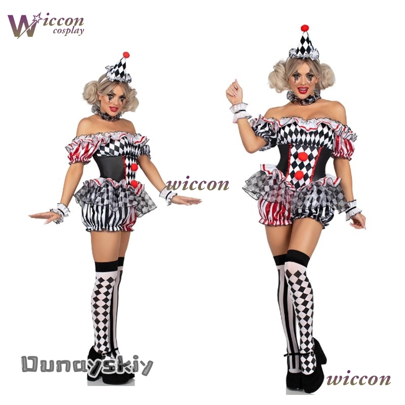 Women Clown Cosplay Costume Ci - Party Games Free Online のレビューと価格
