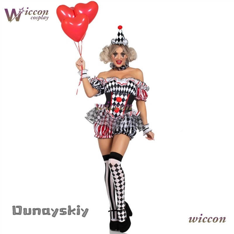 Women Clown Cosplay Costume Ci - Party Games Free Online のレビューと価格