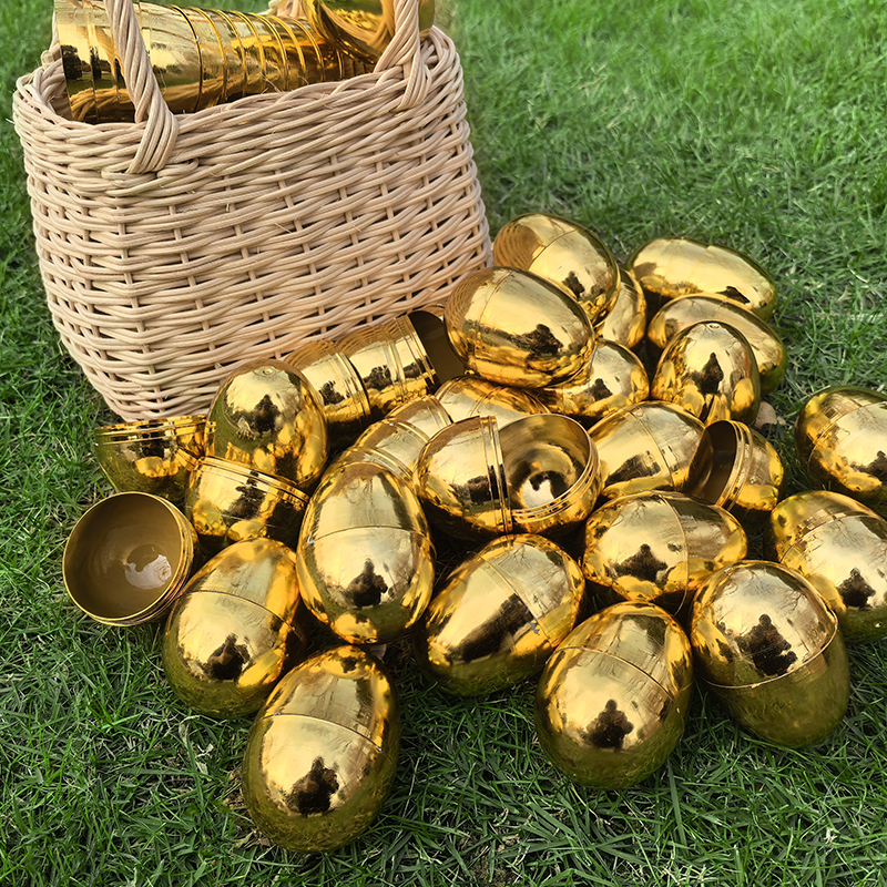 6-24Pcs Golden Easter Eggs Pla - Party Games Egg のレビューと価格