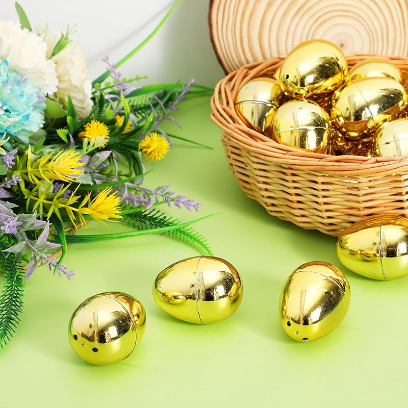 6-24Pcs Golden Easter Eggs Pla - Party Games Egg のレビューと価格